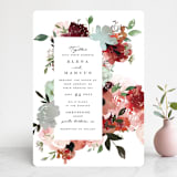 "Cascading Florals" - Wedding Invitations in Rouge by Leah Bisch - Front