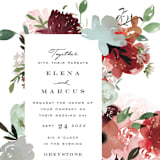 "Cascading Florals" - Wedding Invitations in Rouge by Leah Bisch - Close-Up
