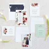 "Cascading Florals" - Wedding Invitations in Rouge by Leah Bisch - Invitation Suite