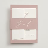 "Villa" - Wedding Invitations in Blush by Chryssi Tsoupanarias - Assembled with Belly Band