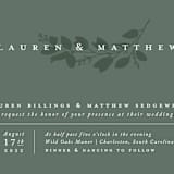 "Falling Branch" - Wedding Invitations in Eucalyptus by Amy Kross - Close-Up