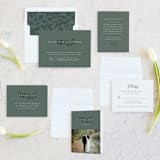 "Falling Branch" - Wedding Invitations in Eucalyptus by Amy Kross - Invitation Suite