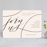 "Fountain Pen" - Wedding Invitations in Creme by Erin L. Wilson - Front