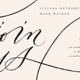 "Fountain Pen" - Wedding Invitations in Creme by Erin L. Wilson - Close-Up