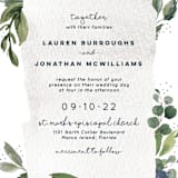 "Euca On A Whim" - Wedding Invitations in Navy by Palm Bridal - Close-Up