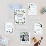 "Euca On A Whim" - Wedding Invitations in Navy by Palm Bridal - Invitation Suite