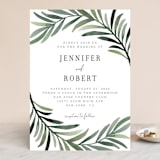 "Green leaf frame" - Wedding Invitations in Limestone by Yaling Hou Suzuki - Front