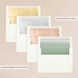 "Green leaf frame" - Wedding Invitations in Limestone by Yaling Hou Suzuki - Envelope Liner Options