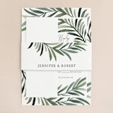 "Green leaf frame" - Wedding Invitations in Limestone by Yaling Hou Suzuki - Assembled
