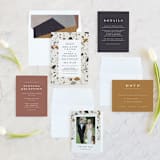 "Terrazzo Frame" - Wedding Invitations in Mustard by Amy Payne - Invitation Suite