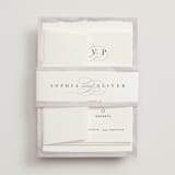 "First Love" - Wedding Invitations in Lilac by Pixel and Hank - Assembled with Belly Band