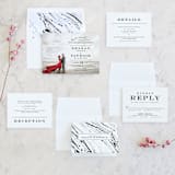 "Library Square" - Wedding Invitations in Charcoal by Meagan Christensen - Invitation Suite