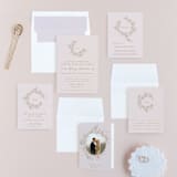 "A Sketched Wreath" - Wedding Invitations in Toffee by Plain White Paper Co - Invitation Suite