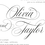 "Scripted Union" - Wedding Invitations in Pearl by Kelly Schmidt - Close-Up