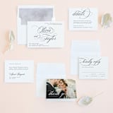 "Scripted Union" - Wedding Invitations in Pearl by Kelly Schmidt - Invitation Suite