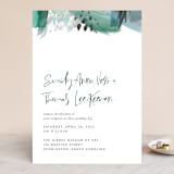 "Feathery Painted" - Wedding Invitations in Teal by Erika Firm - Front