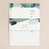 "Feathery Painted" - Wedding Invitations in Teal by Erika Firm - Assembled