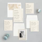"Lineup" - Wedding Invitations in Latte by Jennifer Lew - Invitation Suite