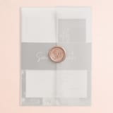 "Eloquent" - Wedding Invitations in Coal by Mansi Verma - Vellum Wrap with Wax Seal