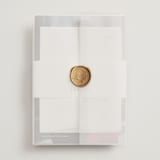 "Modern Bliss" - Wedding Invitations in Cream by Elly - Assembled with Vellum Wrap and Wax Seal
