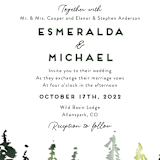 "Evergreens Watercolor" - Wedding Invitations in Forest by Yao Cheng Design - Close-Up