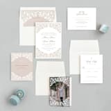 "Hacienda" - Wedding Invitations in Stone by Lagniappe Paper - Invitation Suite