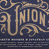"Mosaic" - Wedding Invitations in Navy by GeekInk Design - Close-Up