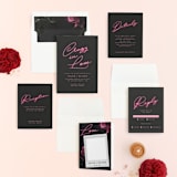 "Crazy in Love" - Wedding Invitations in Hot Pink by Design Lotus - Invitation Suite