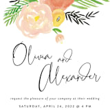 "Posie Garden Bouquet" - Wedding Invitations in Peach by Erika Firm - Close-Up