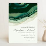 "Flow" - Wedding Invitations in Emerald by Three Kisses Studio - Front