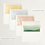 "Flow" - Wedding Invitations in Emerald by Three Kisses Studio - Envelope Liner Options