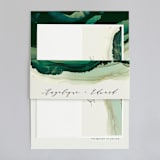 "Flow" - Wedding Invitations in Emerald by Three Kisses Studio - Assembled