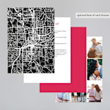 "Skyline Atlanta" - Wedding Invitations in Magenta by Laura Condouris - Back of Card