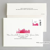 "Skyline Atlanta" - Wedding Invitations in Magenta by Laura Condouris - FREE Recipient Addressing