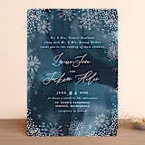 "Midnight Snowfall" - Wedding Invitations in Navy by Alethea and Ruth - Front