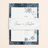 "Midnight Snowfall" - Wedding Invitations in Navy by Alethea and Ruth - Assembled