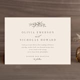 "Leafy Branch" - Wedding Invitations in Latte by Katherine Moynagh - Front