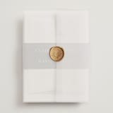 "Sketch" - Wedding Invitations in Cloud by Sara Hicks Malone - Assembled with Vellum Wrap and Wax Seal