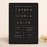 "Harmony" - Wedding Invitations in Noir by Nazia Hyder - Front