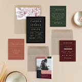 "Harmony" - Wedding Invitations in Noir by Nazia Hyder - Invitation Suite