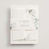 "Amorino" - Wedding Invitations in Sage by Petra Kern - Assembled with Belly Band