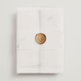 "Amorino" - Wedding Invitations in Sage by Petra Kern - Assembled with Vellum Wrap and Wax Seal