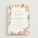 "Peony Wreath" - Wedding Invitations in Peach by Joanna Griffin - Front