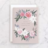 "Comforting flowers" - Single Greeting Cards in Taupe by Creo Study - Front