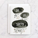 "So So Sorry" - Single Greeting Cards in Slate by Eve Schultz - Front