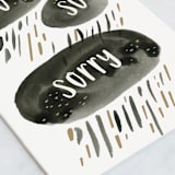 "So So Sorry" - Single Greeting Cards in Slate by Eve Schultz - Close-Up