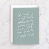 "Shared Lives" - Single Greeting Cards in Sage by Amy Payne - Front