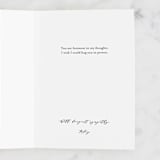"Here for you Always" - Single Greeting Cards in Charcoal by AK Graphics - Customizable Interior Example