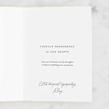 "Forever Remembered" - Single Greeting Cards in Sea by Corinne Malesic - Customizable Interior Example