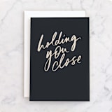 "Holding You Close" - Single Greeting Cards in Midnight by Chelsea Petaja - Front